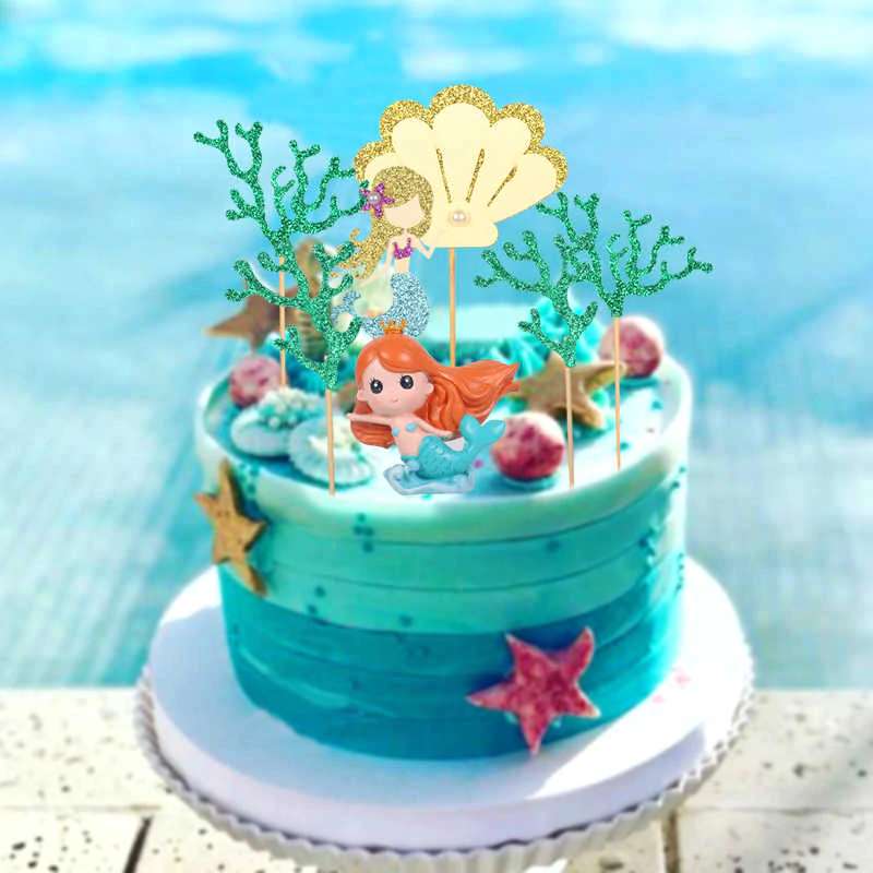 Gâteau pour un enfant - une sirène dans la mer puzzle en ligne