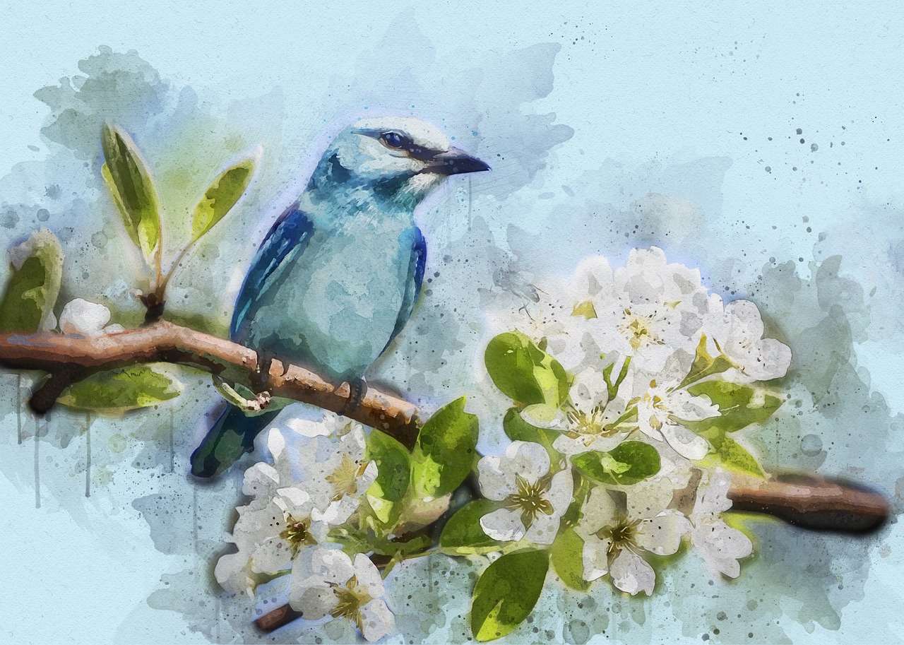Uccello blu • Uccelli selvatici puzzle online