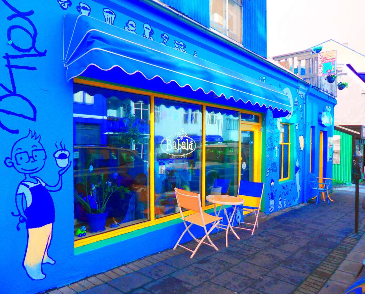 Café Babalu Reykjavik II Bleu puzzle en ligne