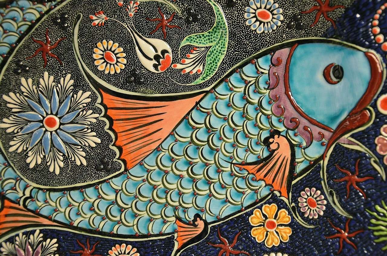 Telha de peixe mosaico quebra-cabeças online