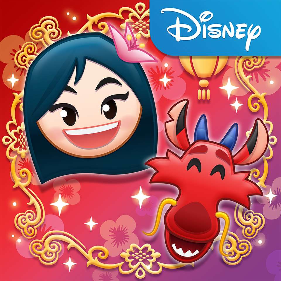 Mulan och Mushu som emojis Pussel online