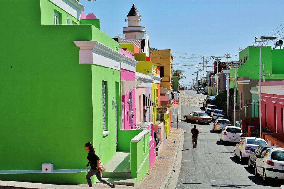 Kleurrijke Bo-Kaap-district in Kaapstad legpuzzel online
