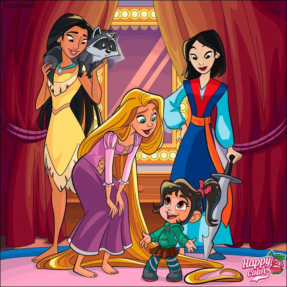 Vanellope με τις πριγκίπισσες της Disney online παζλ
