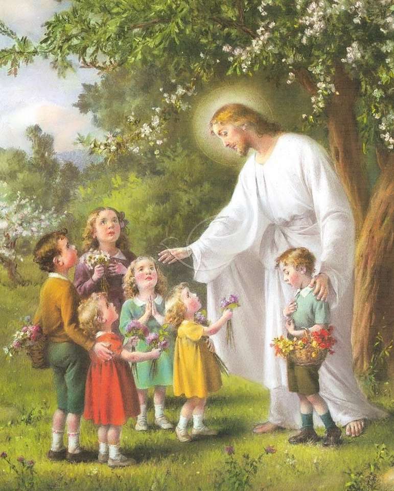 Herr Jesus und Kinder Online-Puzzle