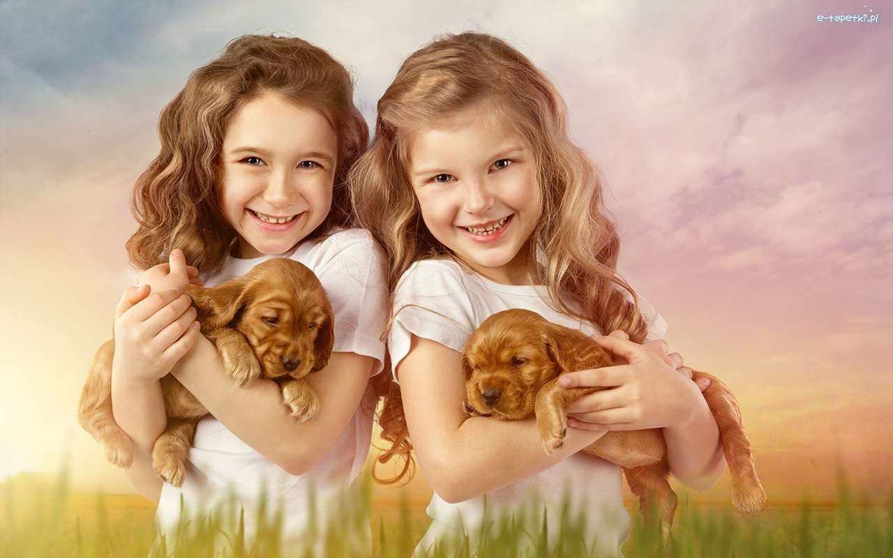 Girl with dogs jigsaw puzzle online