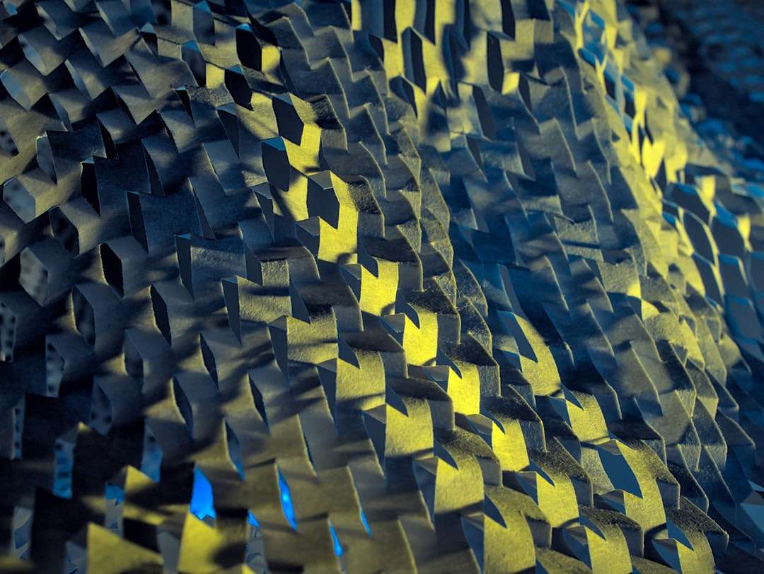 Blauw en geel vierkant patroon online puzzel