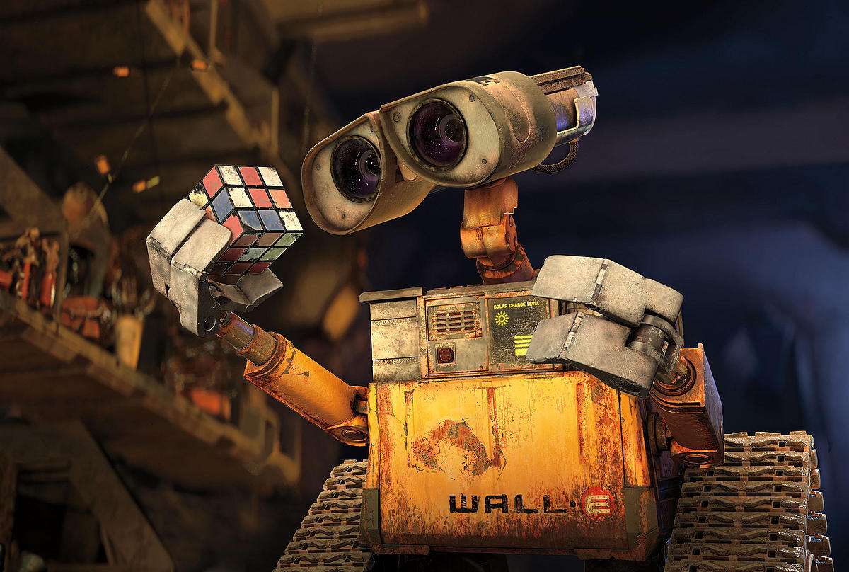 WALL-E і кольоровий куб пазл онлайн