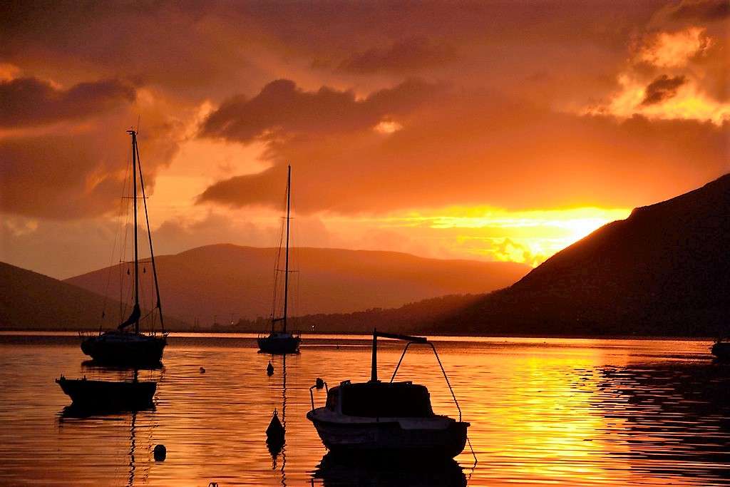 Tivat ηλιοβασίλεμα στο Μαυροβούνιο παζλ online