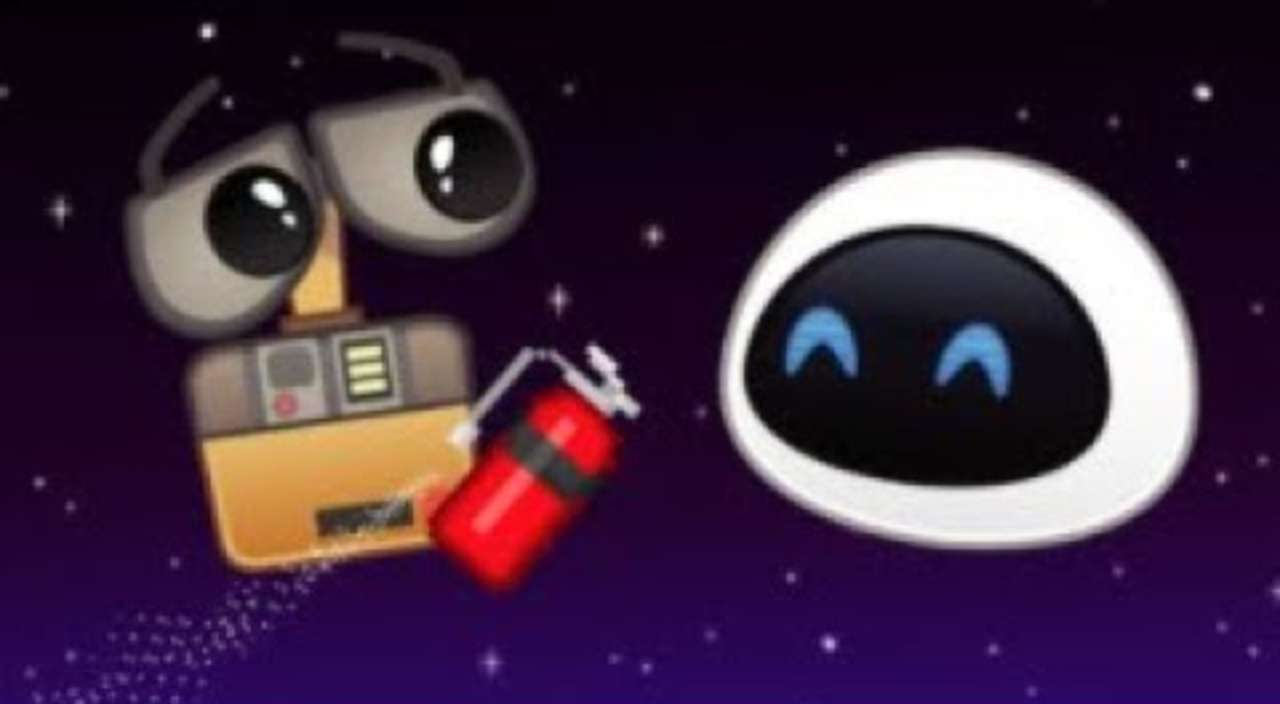 Happy emoji WALL*E and EVE jigsaw puzzle online