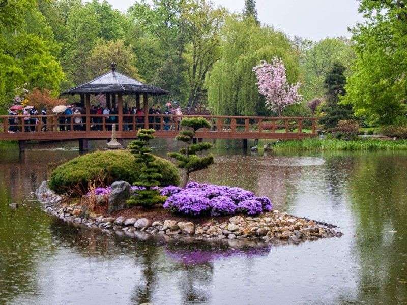 Японска градина в Вроцлав онлайн пъзел
