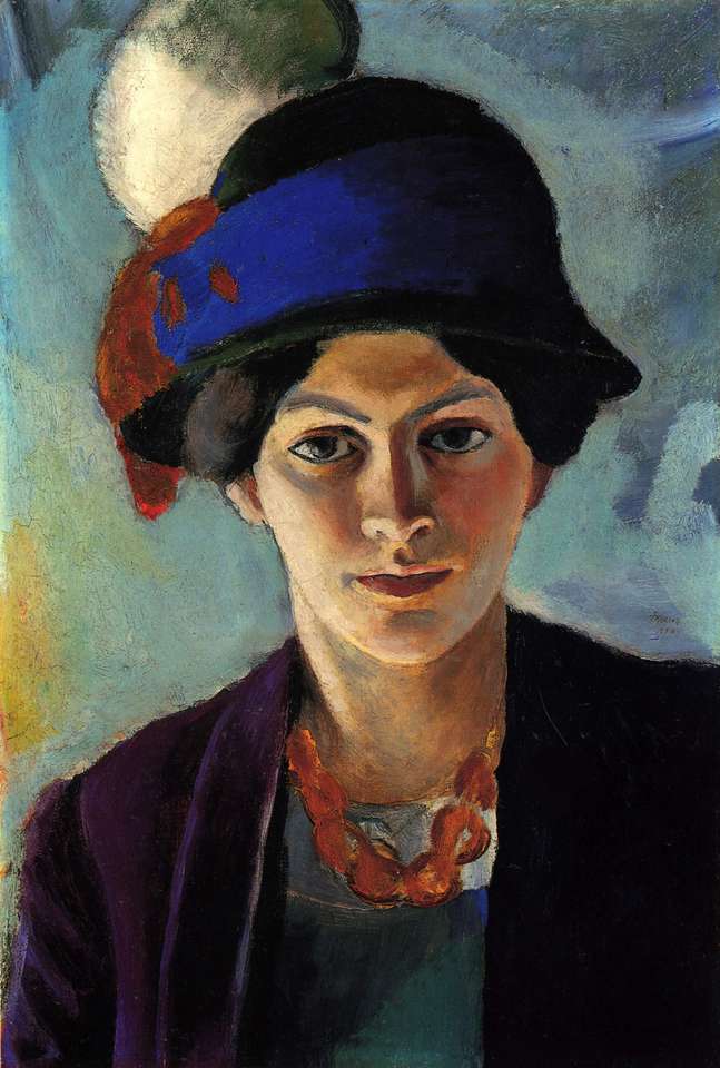 "Portret de femeie" (1909) din august Macke puzzle online