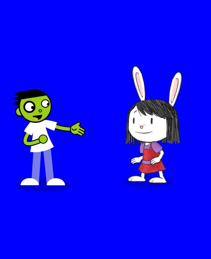 Omino Green и Bunny онлайн пъзел