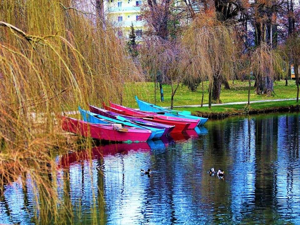 Pogradec város az ohridsee-ban Albánia Parkban kirakós online