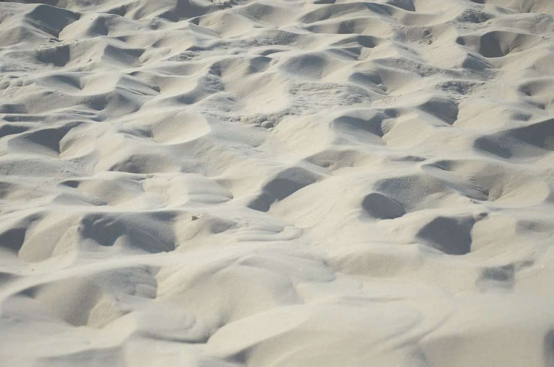 Wit zand met voetafdrukken overdag online puzzel