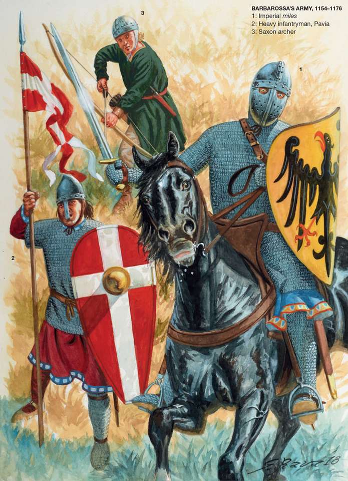Heren en middeleeuwse soldaten legpuzzel online