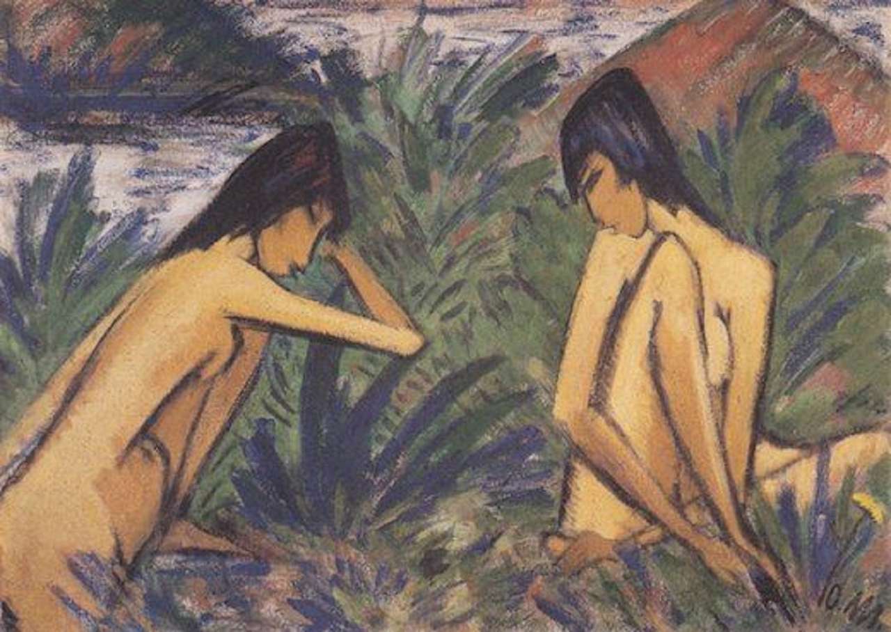"Mujer desnuda" de Otto Mueller (1874-1930) rompecabezas en línea