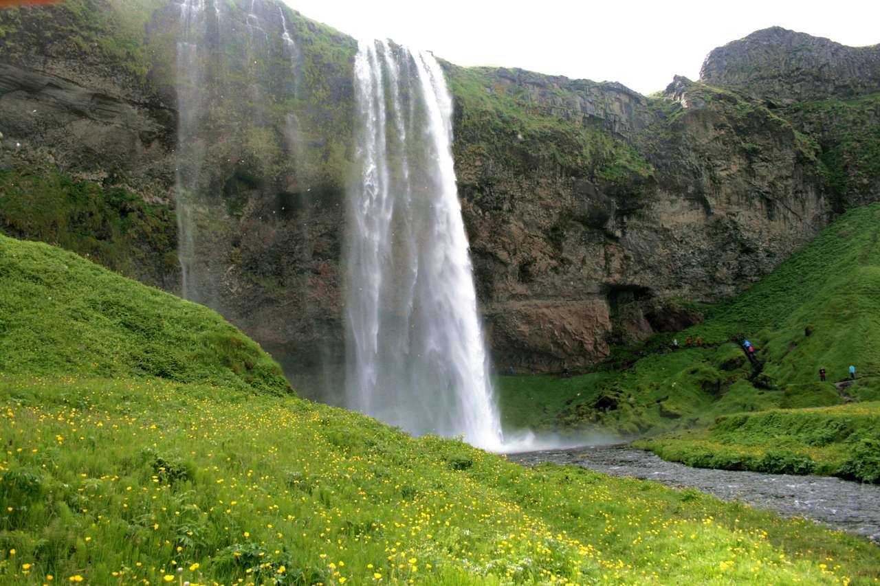 Wasserfall. Island. Online-Puzzle