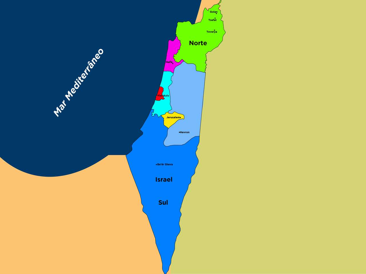 Mapa de Israel rompecabezas en línea