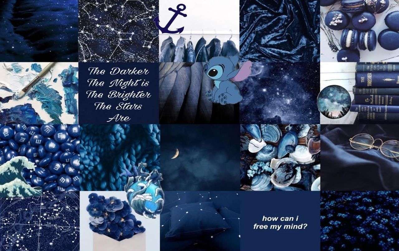 marineblauwe sterren legpuzzel online