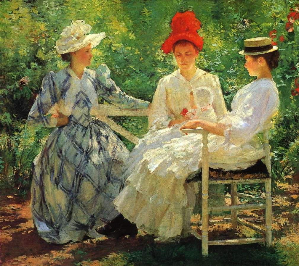 "De tre systrarna" (1890) av Edmund Tarbell pussel på nätet