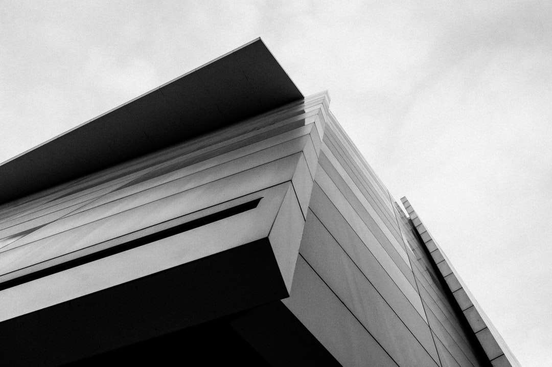grijswaardenfoto van betonnen gebouw legpuzzel online