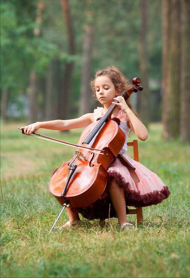 Fille avec violoncelle puzzle en ligne