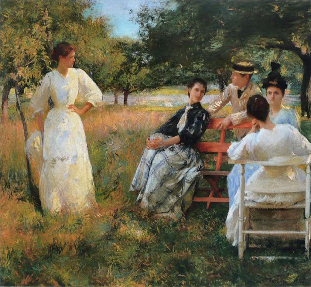 «У саду» (1904) Едмунда Тарбелла онлайн пазл