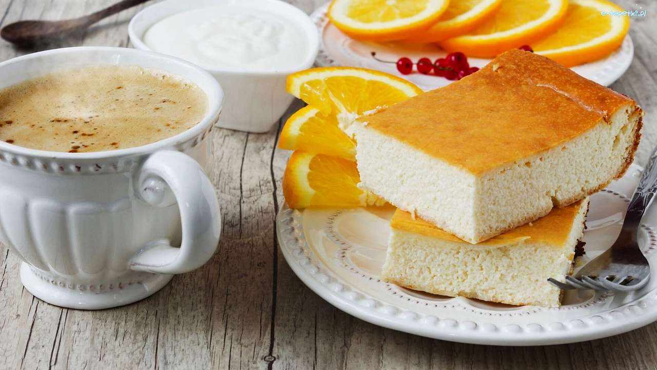 Kaffe cheesecake pussel på nätet