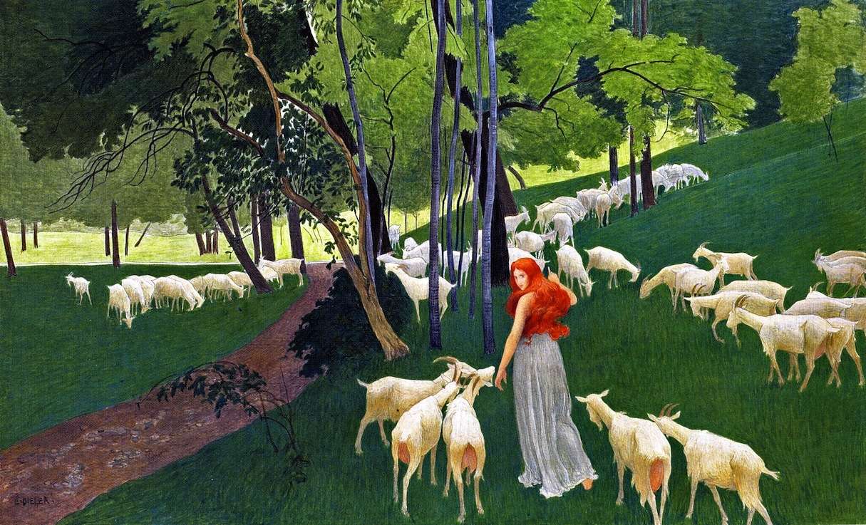 "Bergers és kecskék" (1898) Ernest Béléler kirakós online