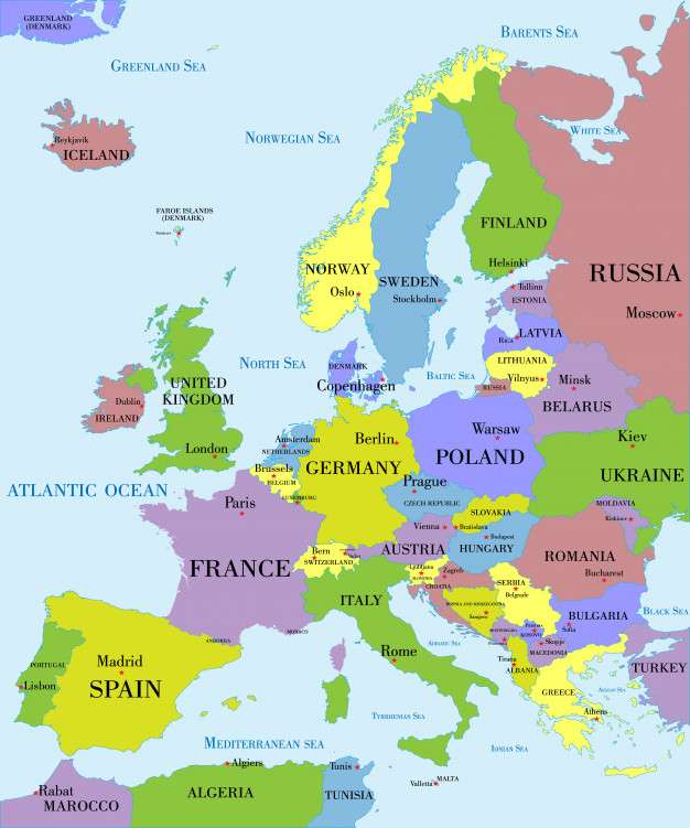 Harta Europa puzzle online