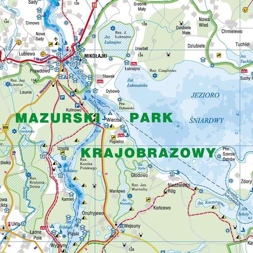 Mapa de los lagos de Masuria rompecabezas en línea