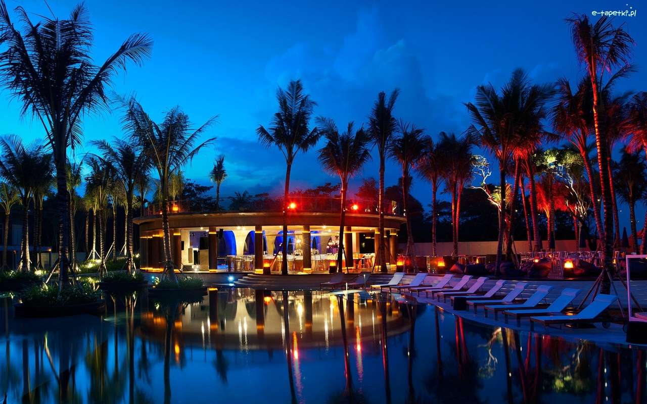 Hotel-villa met palmbomen online puzzel