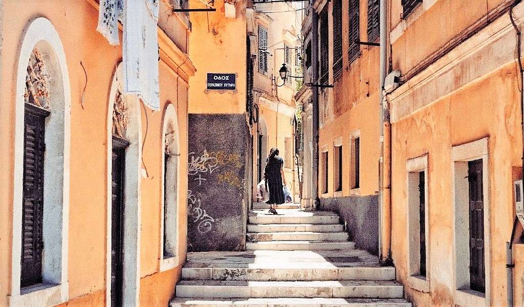 Een stad op het eiland Corfu legpuzzel online