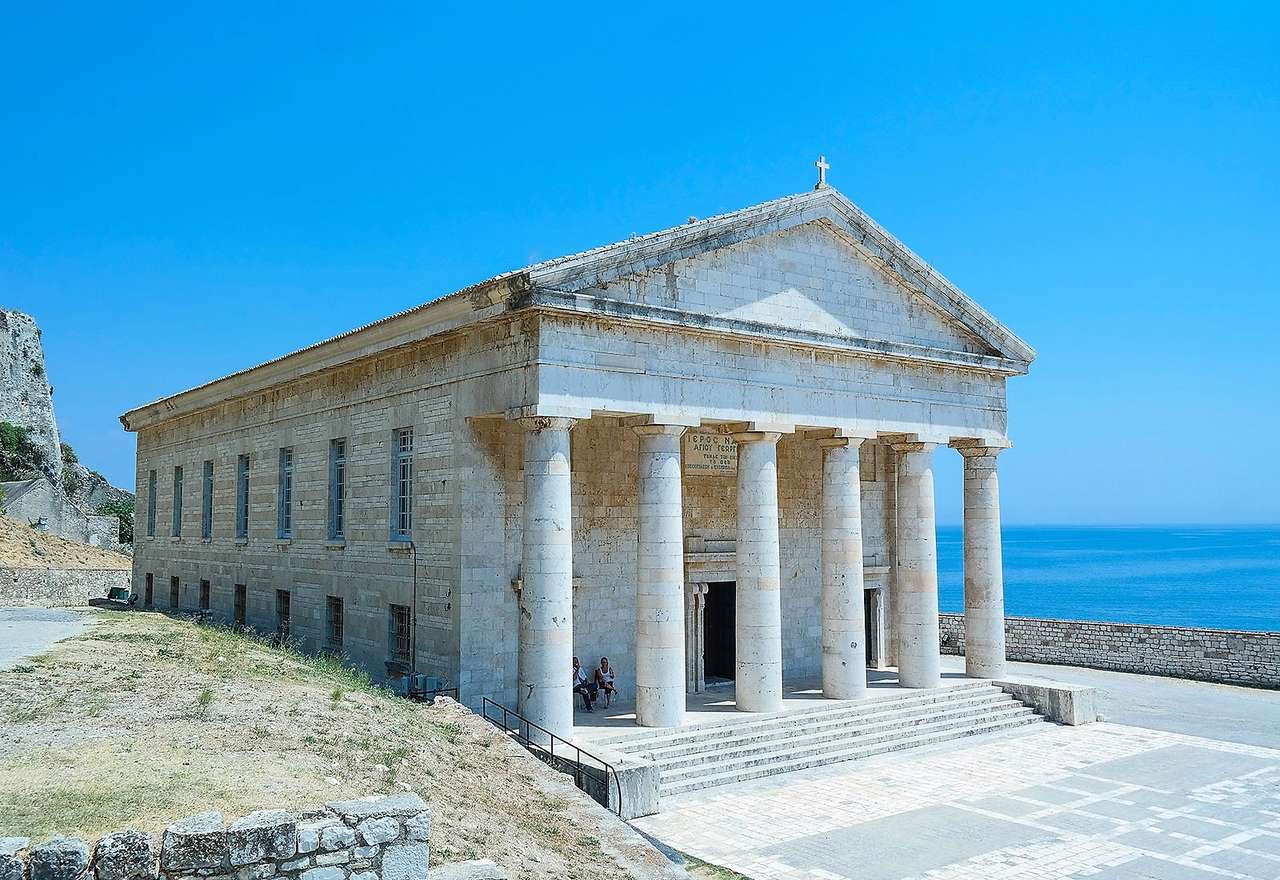 Агиос Георгиос Античен храм на остров Корфу онлайн пъзел