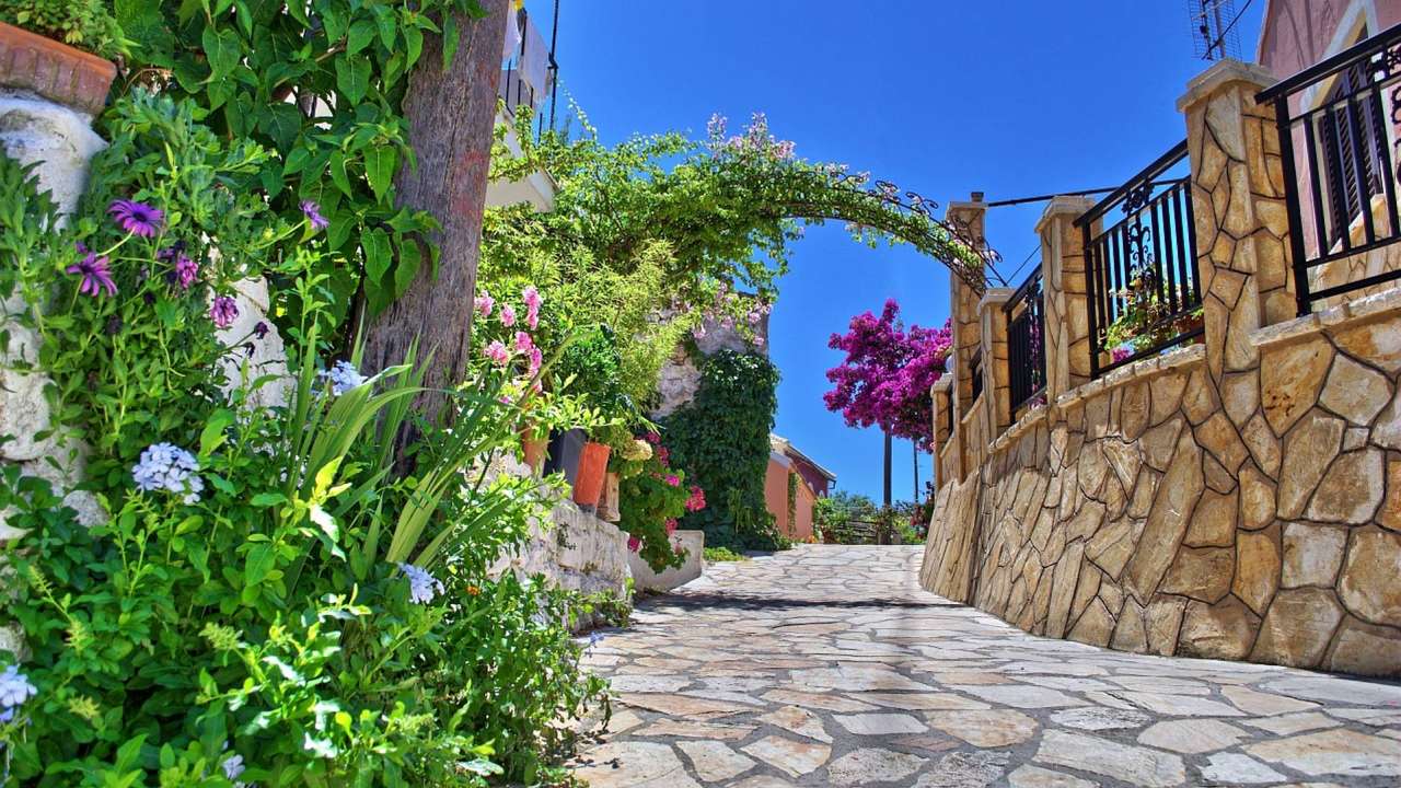 Afiona's plaats op het eiland Corfu legpuzzel online