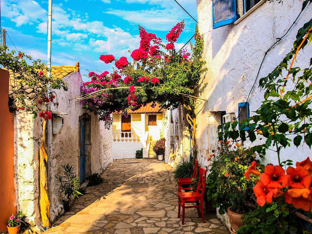 Afionas Ort auf der Insel Korfu Puzzlespiel online