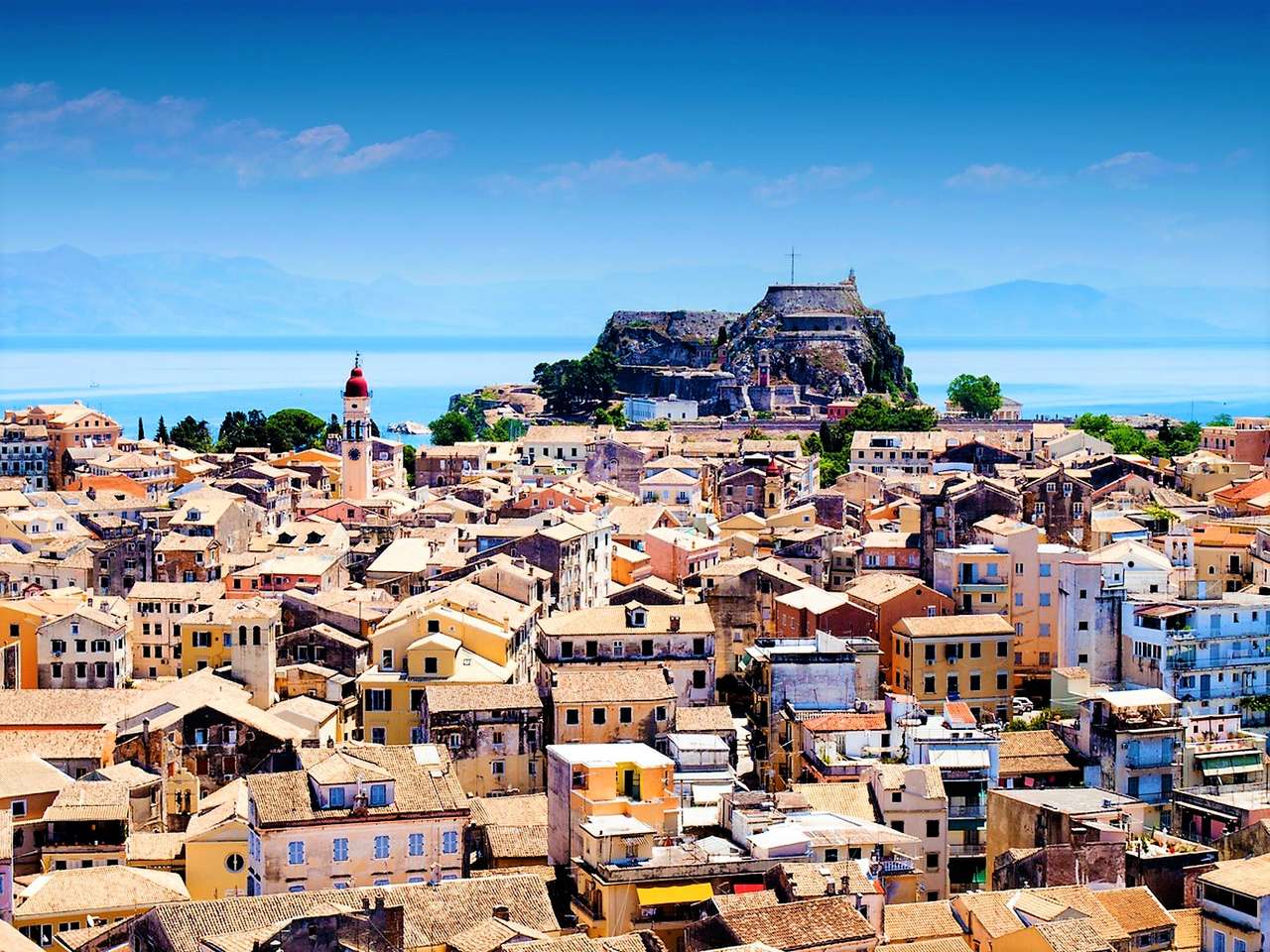 City Korfu Panorama Island Korfu pussel på nätet