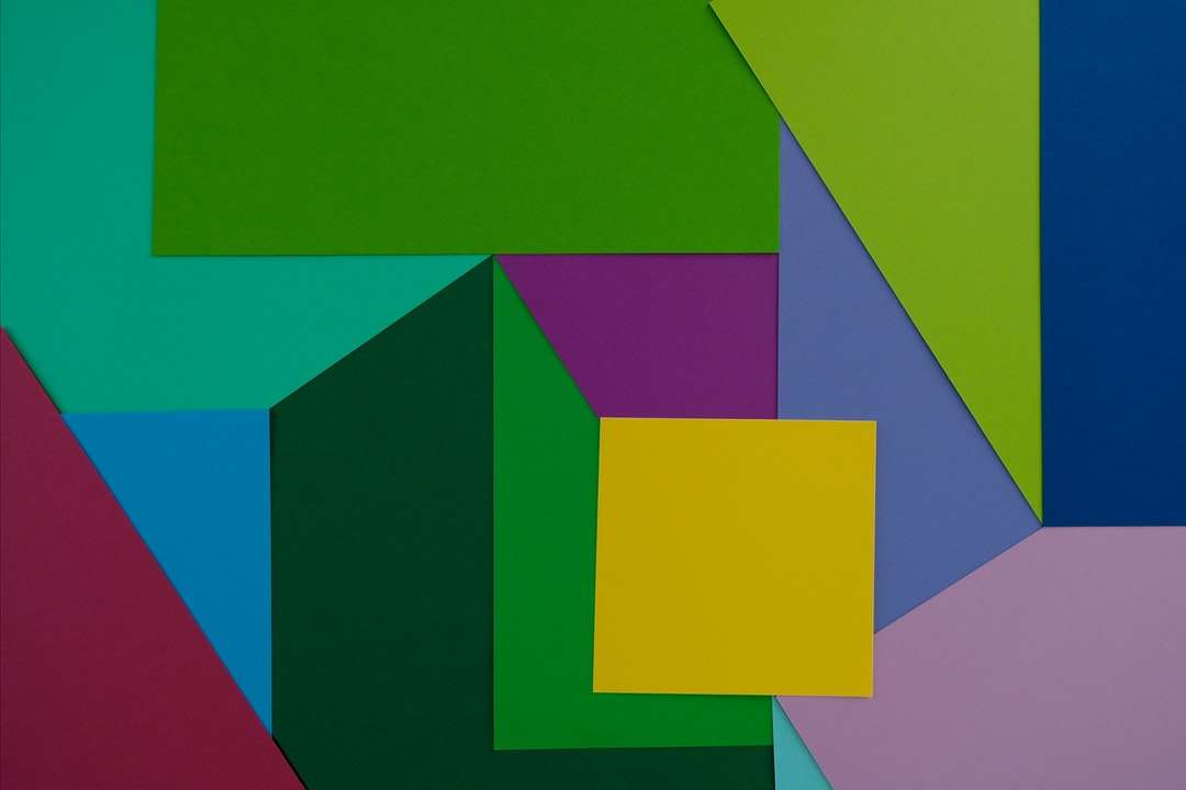 Zelená žlutá a červená abstraktní malba skládačky online