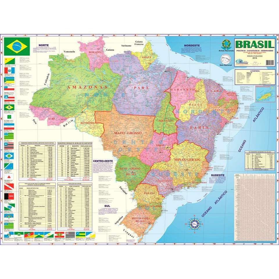 De kaart van Brazilië online puzzel