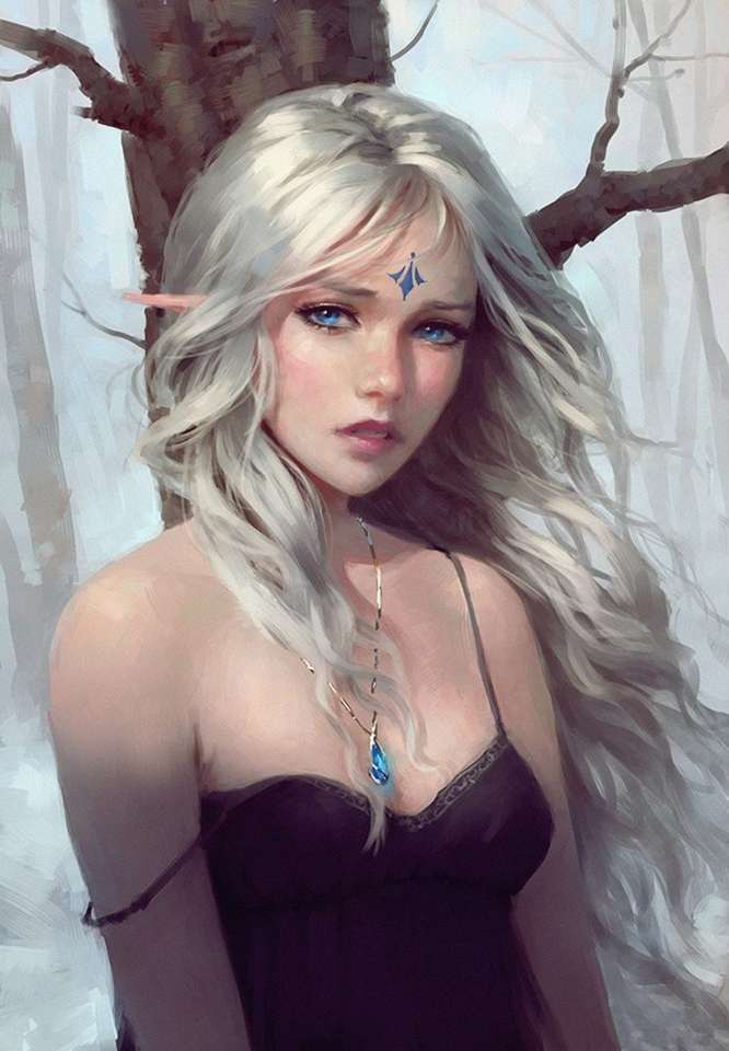 Niña elfa con pelo largo rubio rompecabezas en línea
