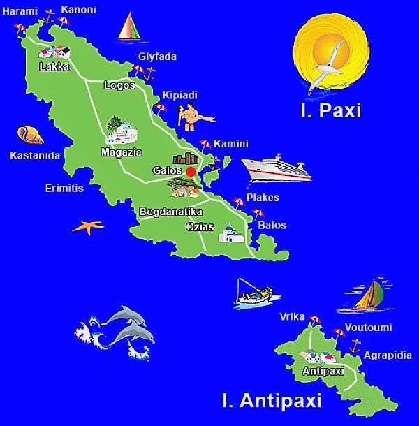 Paxos karta Joniska ön pussel på nätet