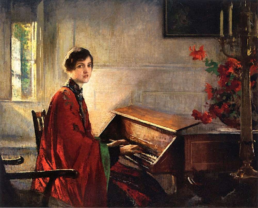 "Marie au clavecin"(1923) d'Edmund Tarbell puzzle en ligne