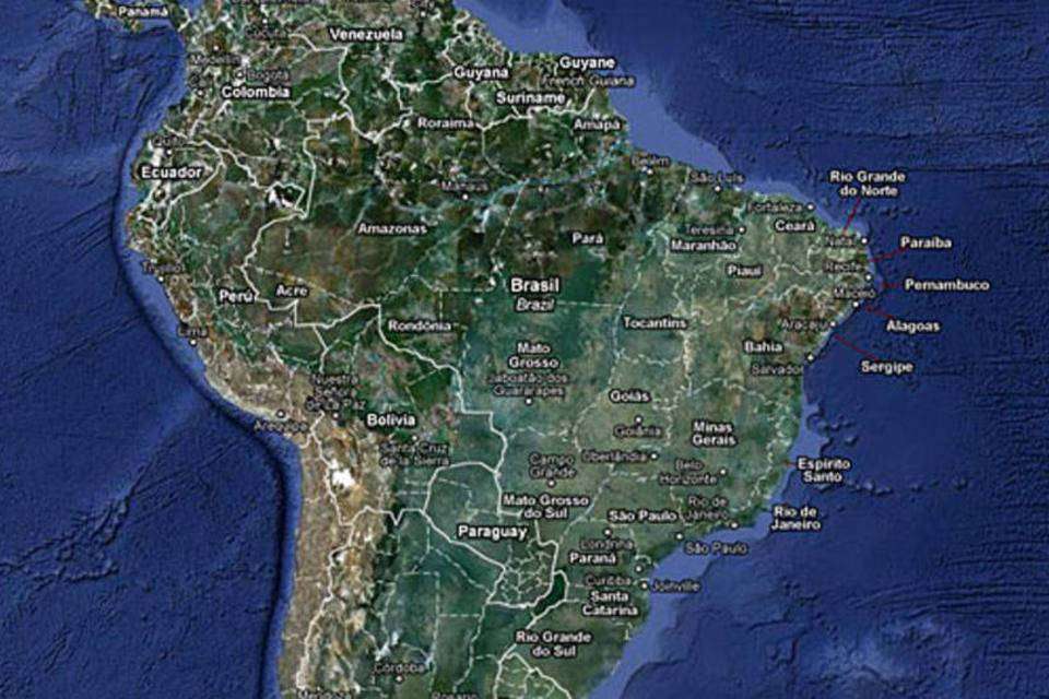 Карта Бразилії (Південна Америка) онлайн пазл