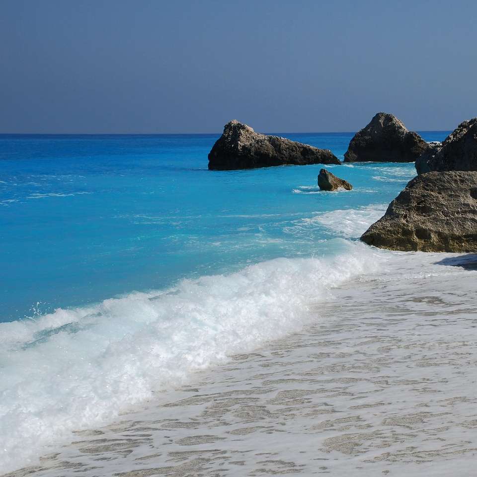 Пляж Каламица Лефкас Ионические острова онлайн-пазл