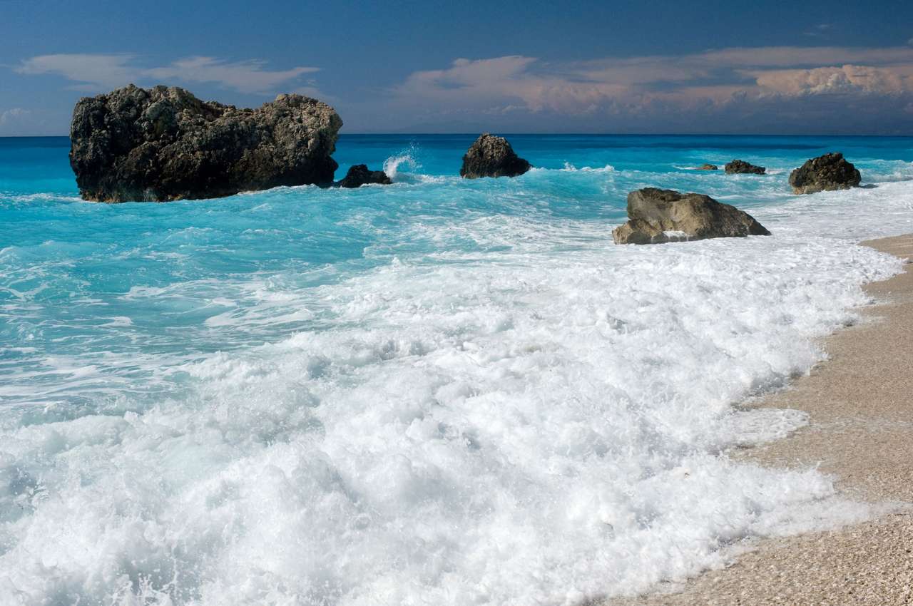 Playa Kalamitsa Lefkada Isla Jónica rompecabezas en línea