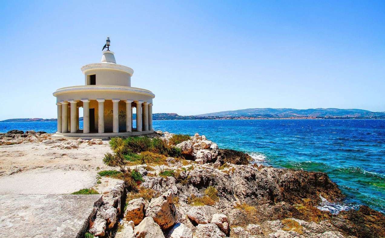 Lighthouse Küste von Kefalonia Ionische Insel Online-Puzzle