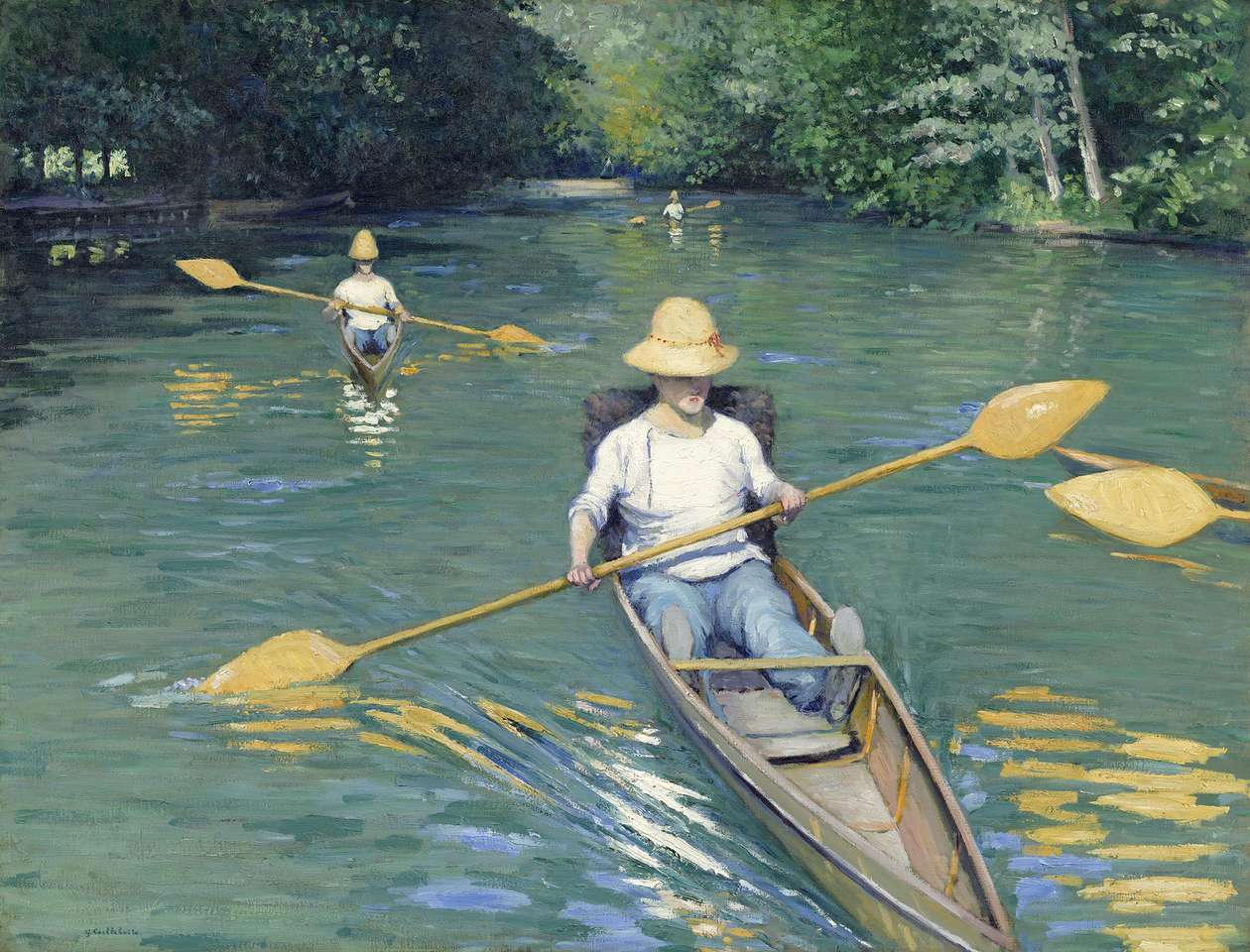 "Canoes on the Yerres" (1877) of Caillebotte jigsaw puzzle online