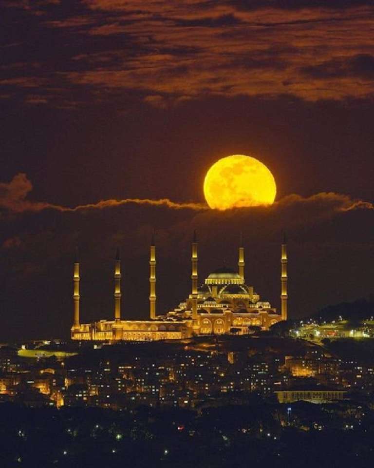 Τουρκία: Κωνσταντινούπολη τη νύχτα. online παζλ
