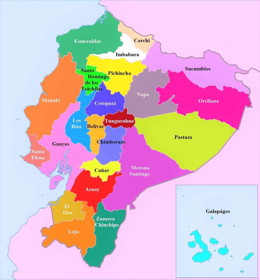 Provinzen von Ecuador. Puzzlespiel online