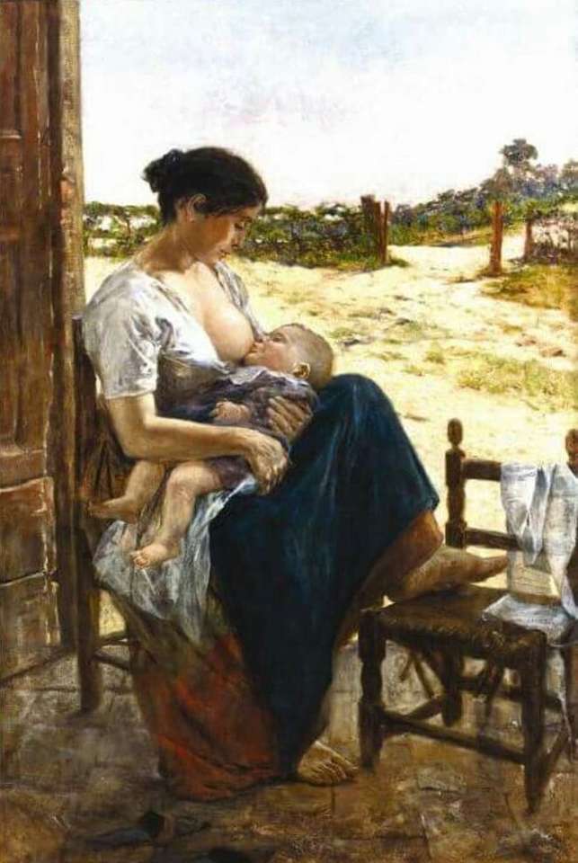Pittura di Renoir. Il bambino entro. puzzle online